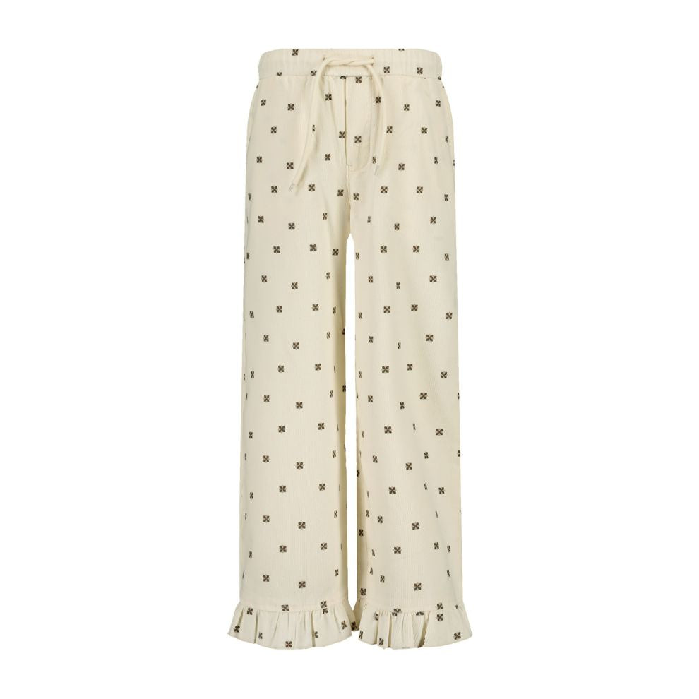 Broek Vosje - Katoen - Cream - Levv voorkant