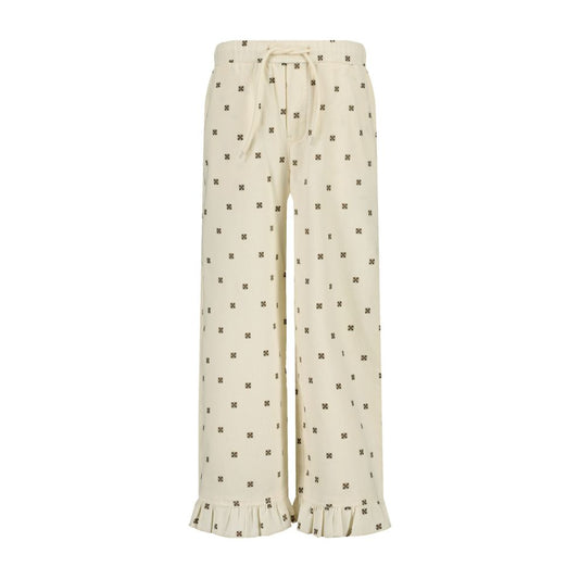 Broek Vosje - Katoen - Cream - Levv voorkant