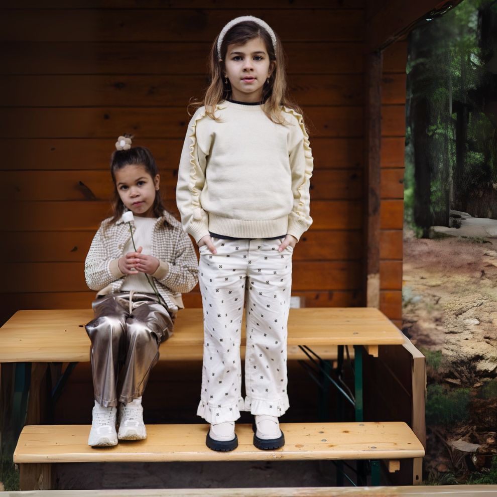 Broek Vosje - Katoen - Cream - Levv kind