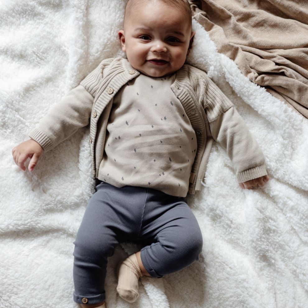 Legging Liam - Biologisch katoen - Donkergrijs - Levv baby