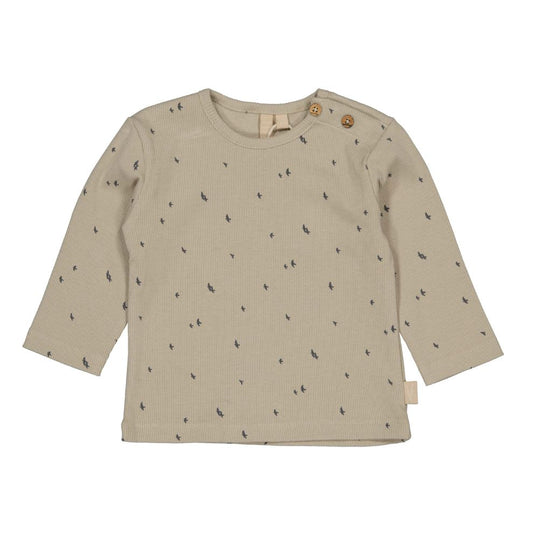Top lange mouw Leon - Biologisch katoen - Grijs/beige - Levv voorkant