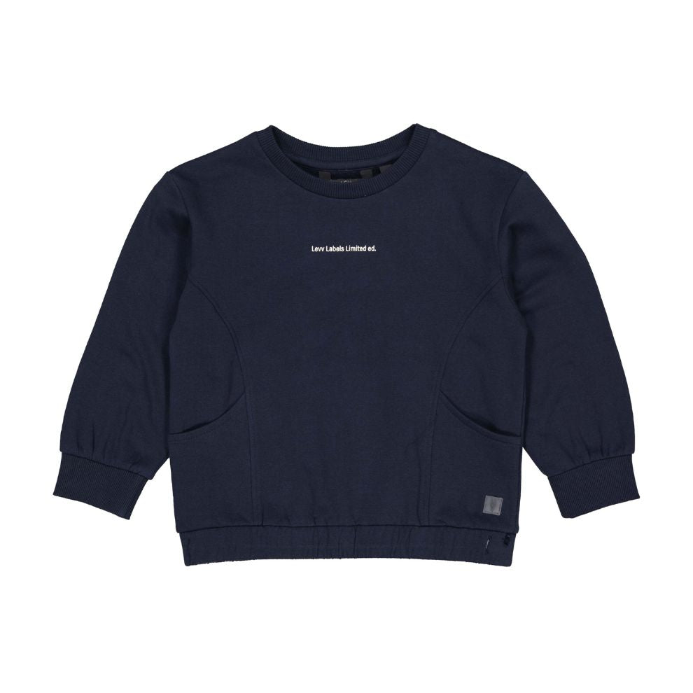 Sweater Valiant - Katoen - Night blue/navy - Levv voorkant