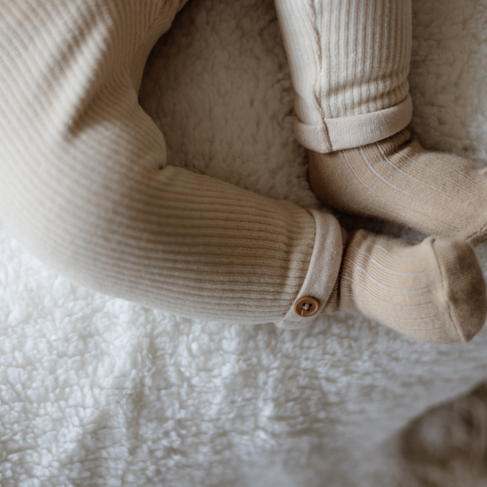 Legging Loan - Katoen - Light sand/beige - Levv close up