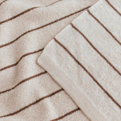 Deken Harry - Merino wol - Gestreept - HVID