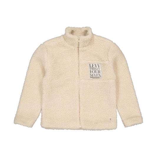 Teddy jas Tjerk - Katoen - Oatmeal/Offwhite - Levv voorkant