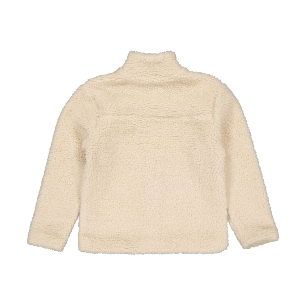 Teddy jas Tjerk - Katoen - Oatmeal/Offwhite - Levv achterkant