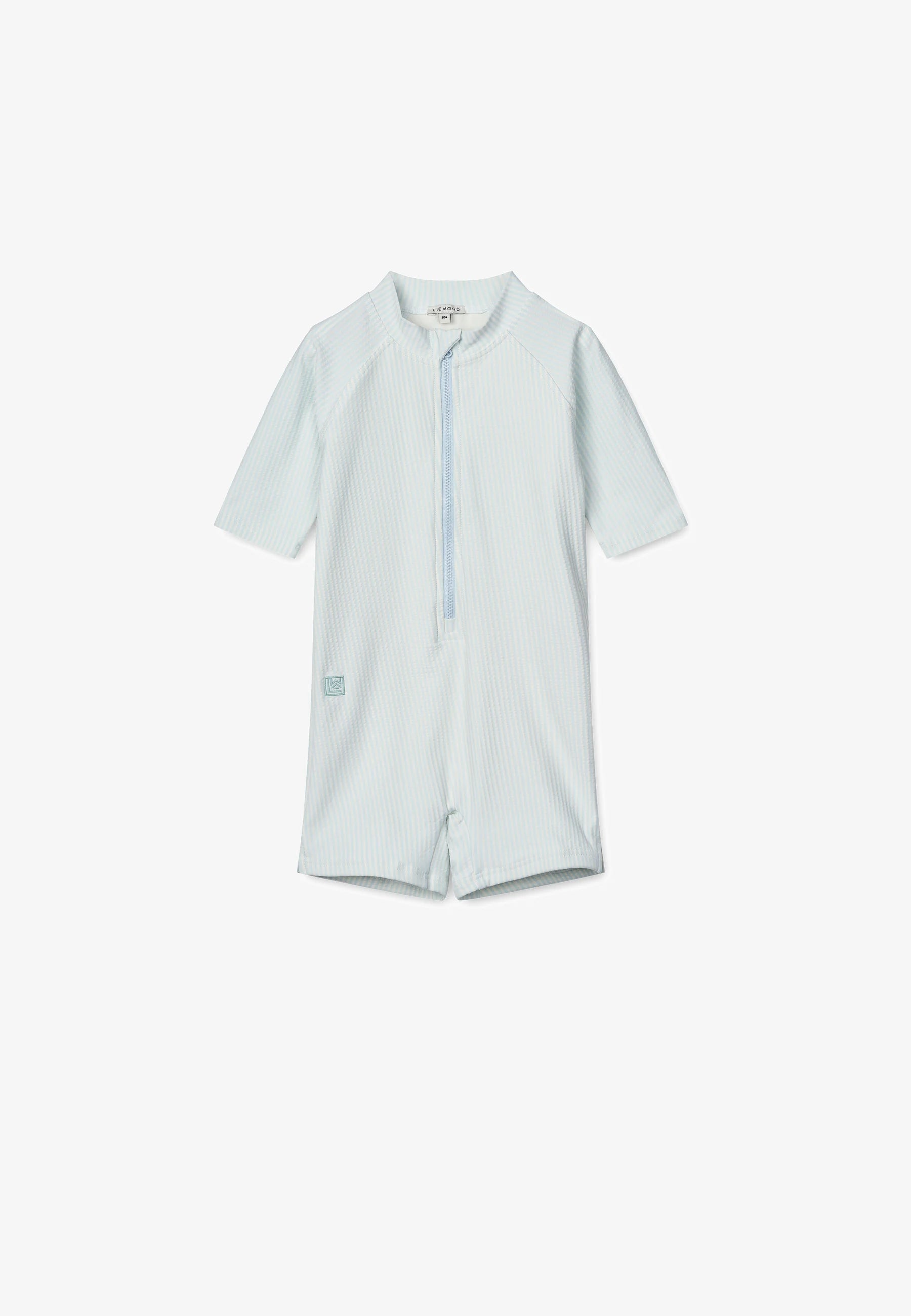 Liewood - Max Seersucker Short-sleeve UV Jumpsuit SPF40- Zwempakje - Vooraanzicht
