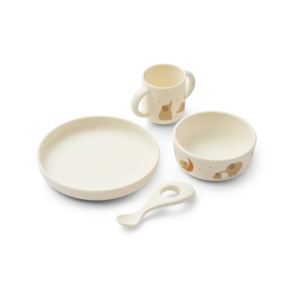 Eten setje Vivi - Siliconen - Elephant/creme - Liewood