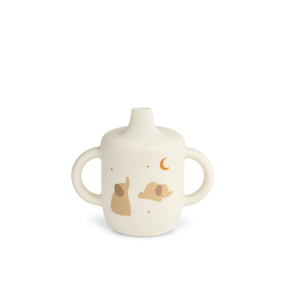 Tuitbeker Neil sippy cup - Siliconen - Elephant/creme - Liewood voorkant