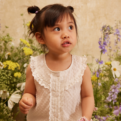 Romper Jada - Katoenmix - Off White/Wit - Louise Misha close up