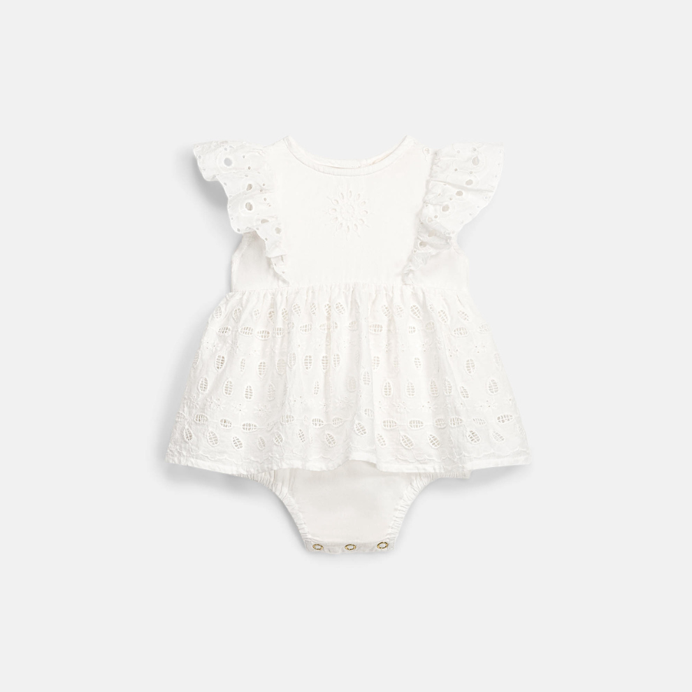 Romper jurkje Lenali - Biologisch katoen - Off White/Wit - Louise Misha product