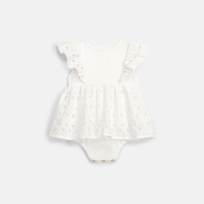 Romper jurkje Lenali - Biologisch katoen - Off White/Wit - Louise Misha product
