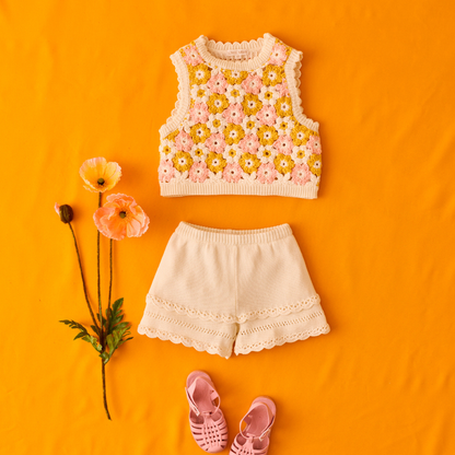 Kort gebreid broekje - Short Mekylana - Katoen - Louise Misha set