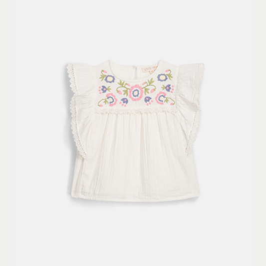 Top - Blouse Malya - Biologisch katoen - Off White/Wit - Louise Misha voor