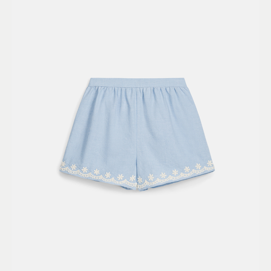Kort broekje - Shorts Vally - Biologisch katoen - Oxford Blue/Blauw - Louise Misha productfoto