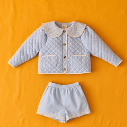 Zomerjasje - Jacket Augustina - Biologisch katoen - Oxford Blue/Blauw - Louise Misha set