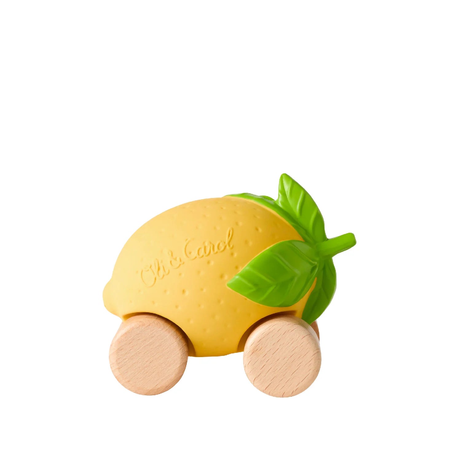 Speelgoedauto Lou the Lemon met garage & racebaan - 0+ jaar - Natuurrubber & FSC-hout - Oli & Carol - productfoto - afbeelding 2