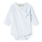 MarMar Copenhagen Belita Wikkelromper met Lange Mouwen – Zacht Baby Romper  Biologisch Katoen & TENCEL™ Modal light blue lichtblauw