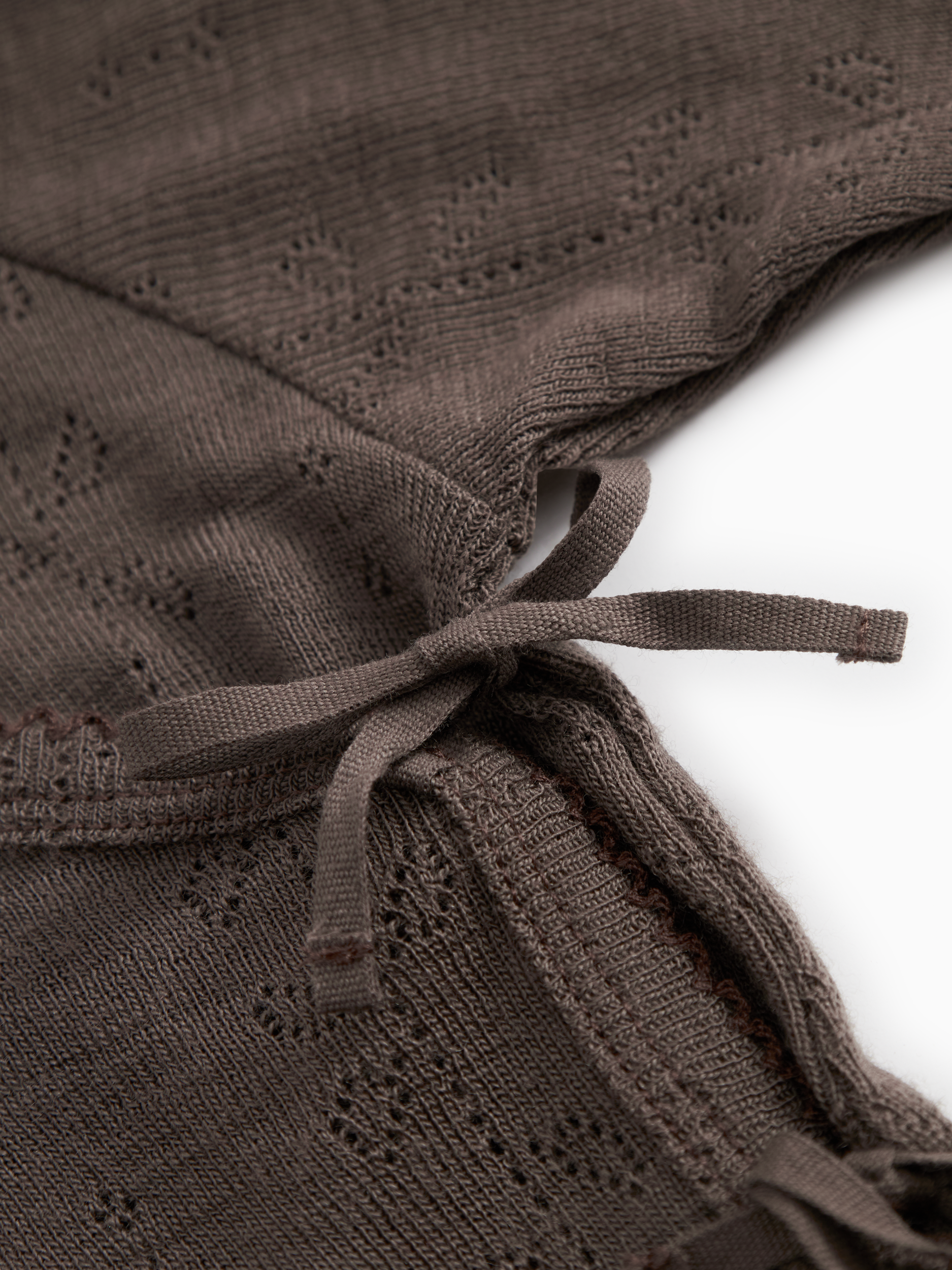 Zacht MarMar Copenhagen Piva pointelle merinowol boxpakje voor baby thermoregulerend en kriebelvrij detail terre donkerbruin