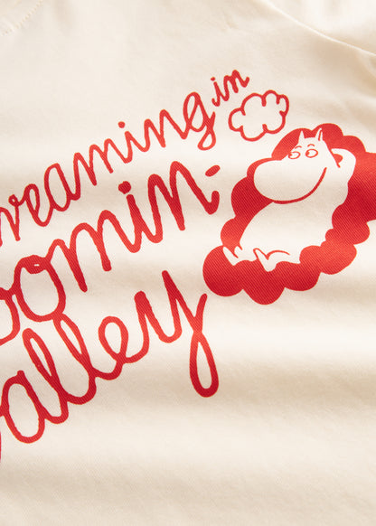T-shirt Tad B - Moomin Daydreaming - Katoen jersey - MarMar Copenhagen close up achterkant