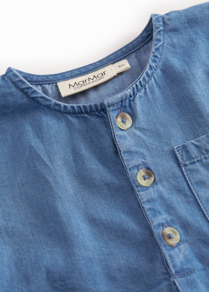 Top Troy - Katoen - Light Denim/Blauw - MarMar Copenhagen close up voor
