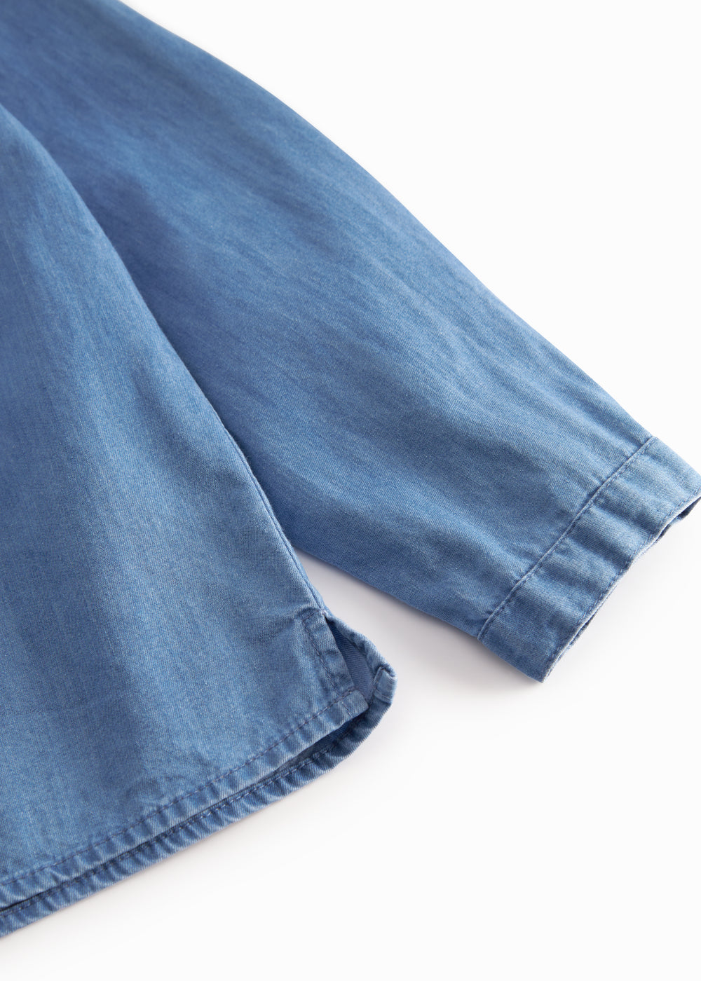 Blouse Tokyo - Katoen - Light Denim/Blauw - MarMar Copenhagen mouw