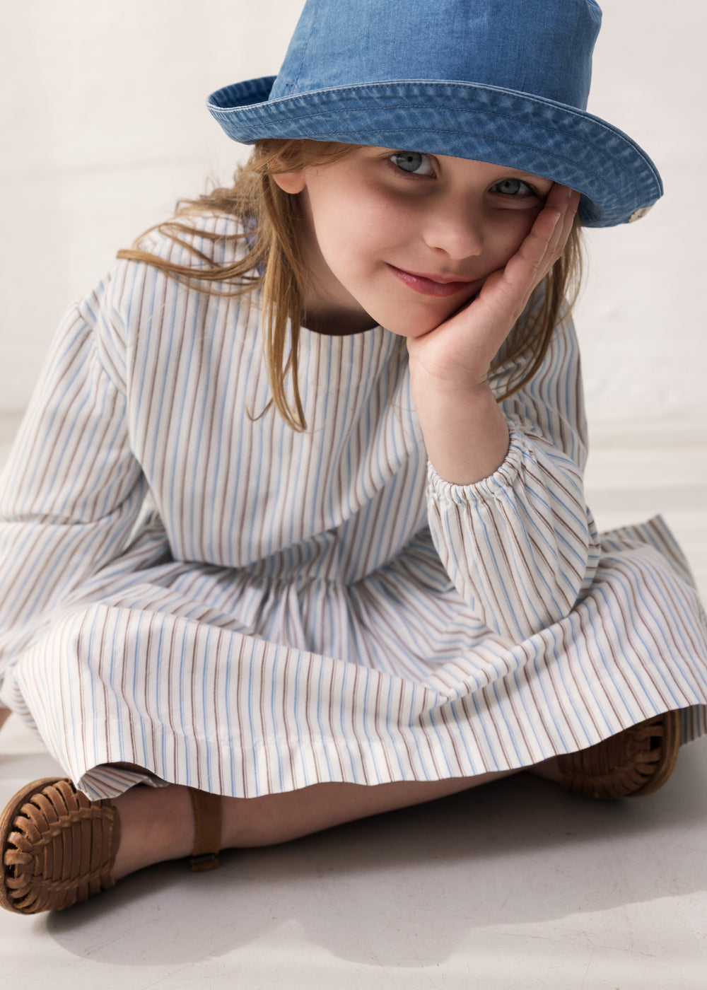 Zonnehoedje Arida - Bucket hat - Katoen - Light Denim/Blauw - MarMar Copenhagen kind