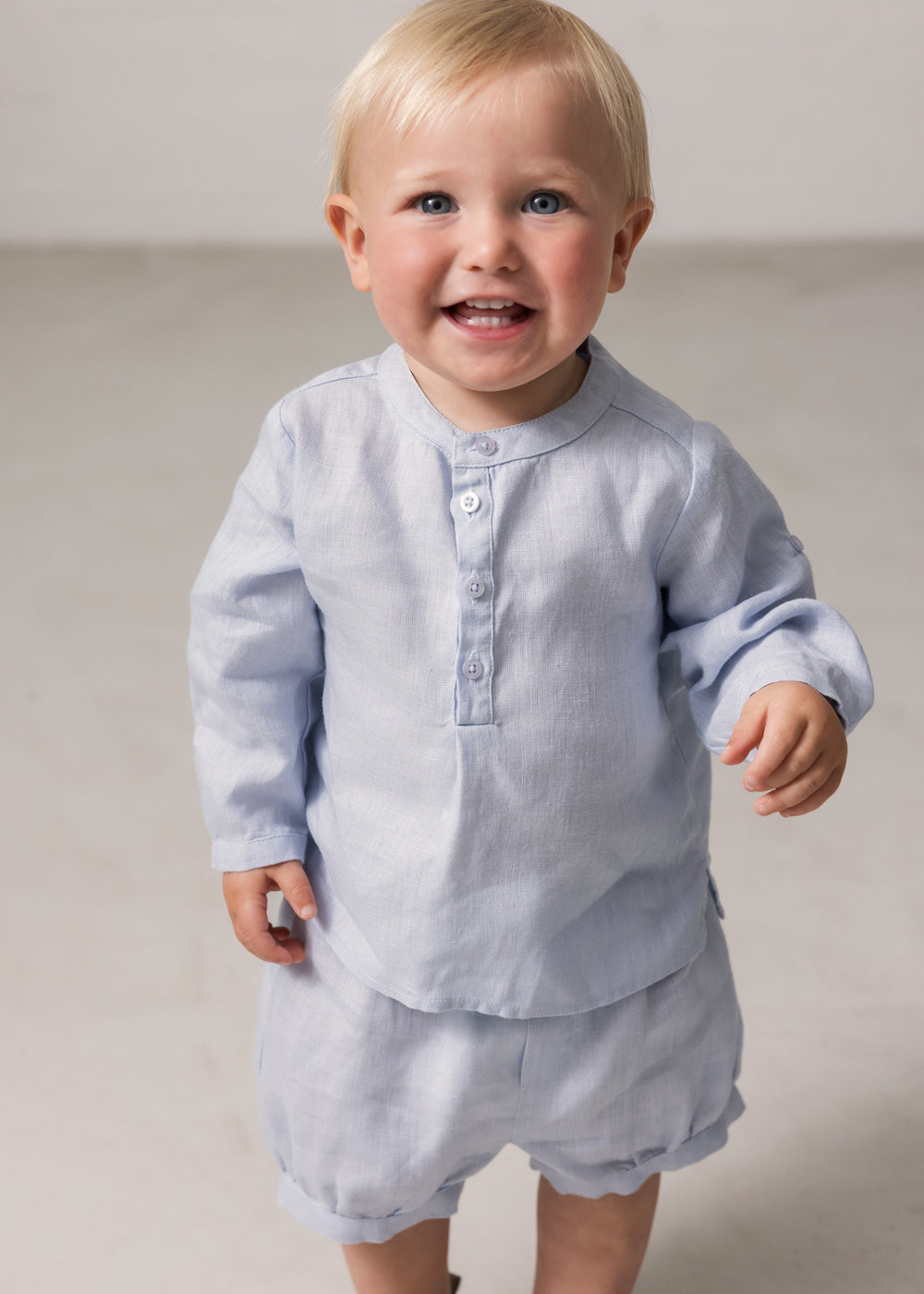 Linnen kort broekje Pabi - Blue mist/blauw - MarMar Copenhagen kind