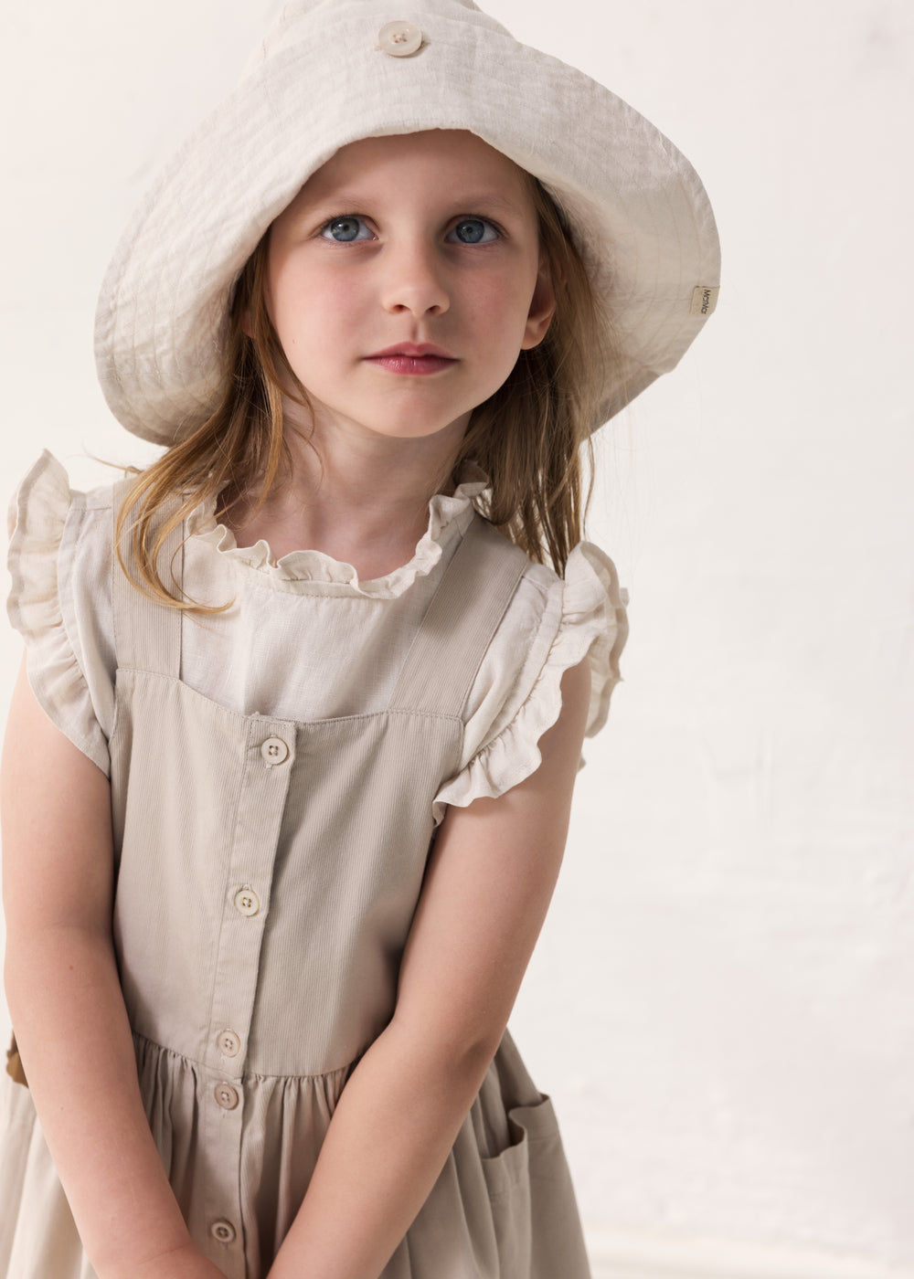 Linnen top Tirra - Kit/Beige - MarMar Copenhagen kind