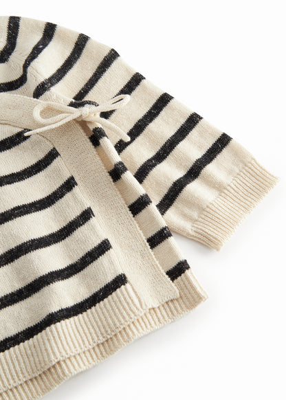 Overslagvestje Tanea - Linnen/katoen - Linen Mix Stripe - MarMar Copenhagen close