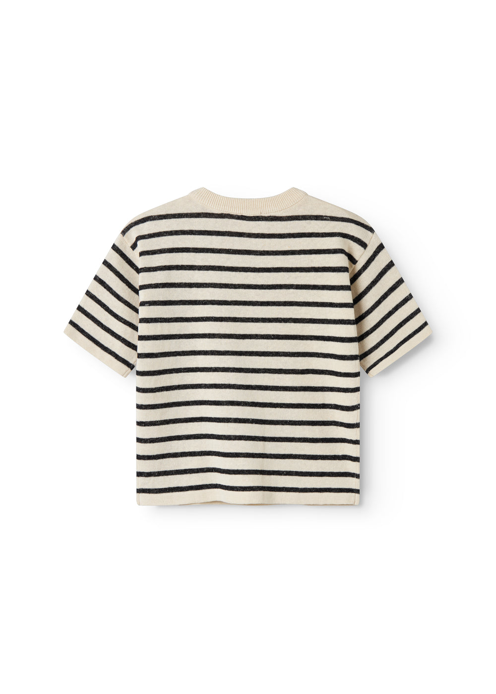 T-shirt Titan SS - Linnen/katoen - Linen Mix Stripe - MarMar Copenhagen achter