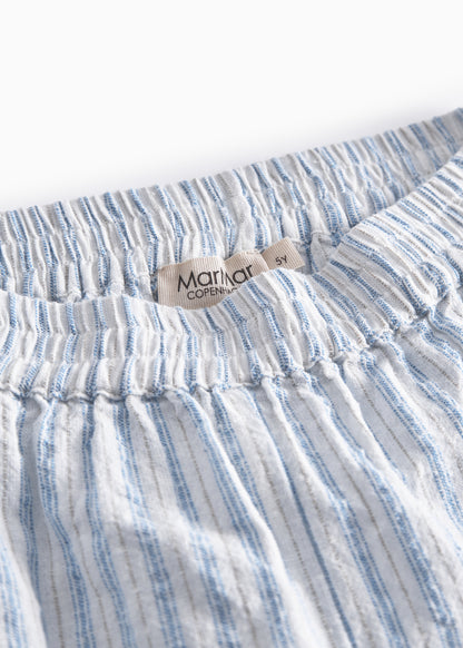 Kort broekje Pinon - Linnen/katoen - Surf Blue Stripe - MarMar Copenhagen boven