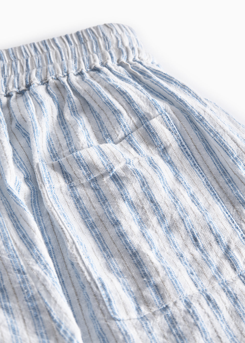 Kort broekje Pinon - Linnen/katoen - Surf Blue Stripe - MarMar Copenhagen zak