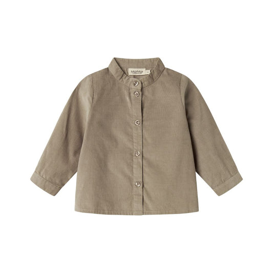 Overhemd top Tomi B - Biologisch katoen - Mud/bruin - Marmar Copenhagen voorkant