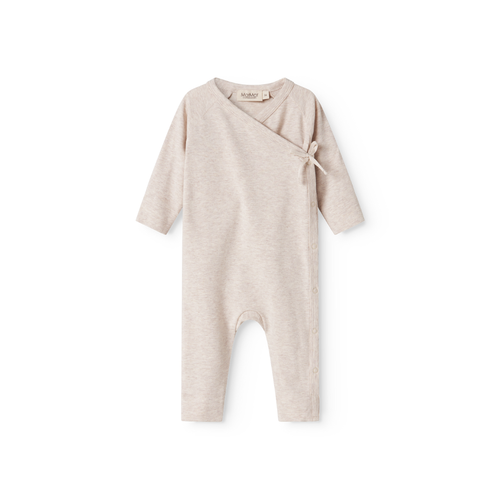 MarMar Copenhagen Rula Modal Overslag Boxpak Combinaison bébé douce avec fermeture croisée TENCEL™ Modal & coton biologique beige melange