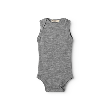 Romper mouwloos - Bini Wool Rib - Merinowol - MarMar Copenhagen grey melange grijs