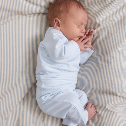 MarMar Copenhagen Belita Wikkelromper met Lange Mouwen – Zacht Baby Romper  Biologisch Katoen & TENCEL™ Modal newborn in setje light blue lichtblauw