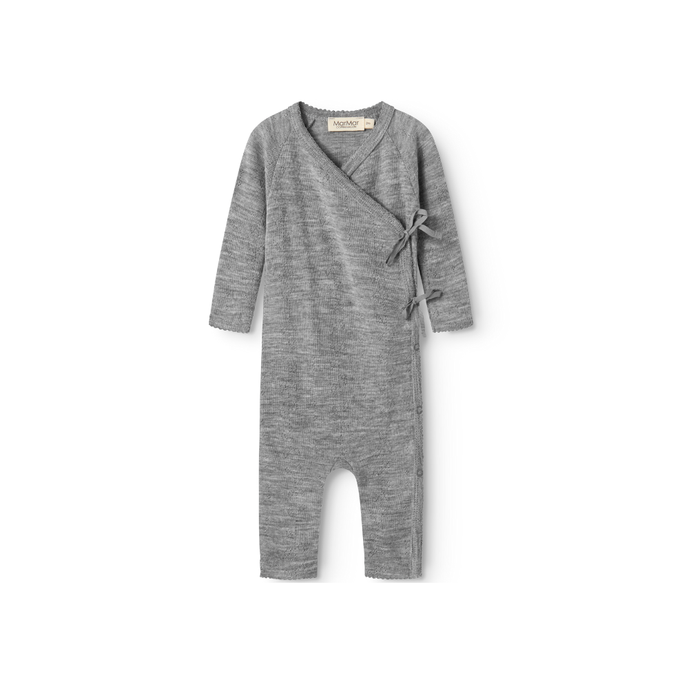 Zacht MarMar Copenhagen Piva pointelle merinowol boxpakje voor baby thermoregulerend en kriebelvri gray melange grijs
