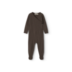 Zacht MarMar Copenhagen Piva pointelle merinowol boxpakje met voetjes voor baby thermoregulerend en kriebelvrij newborn terre donkerbruin