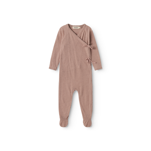  Zacht MarMar Copenhagen Piva pointelle merinowol boxpakje met voetjes voor baby thermoregulerend en kriebelvrij newborn burnt rose roze