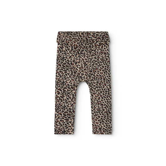 Zacht Baby Broekje legging - Leo Piva Modal - Biologisch katoen en modal - Panterprint - MarMar Copenhagen voorkant