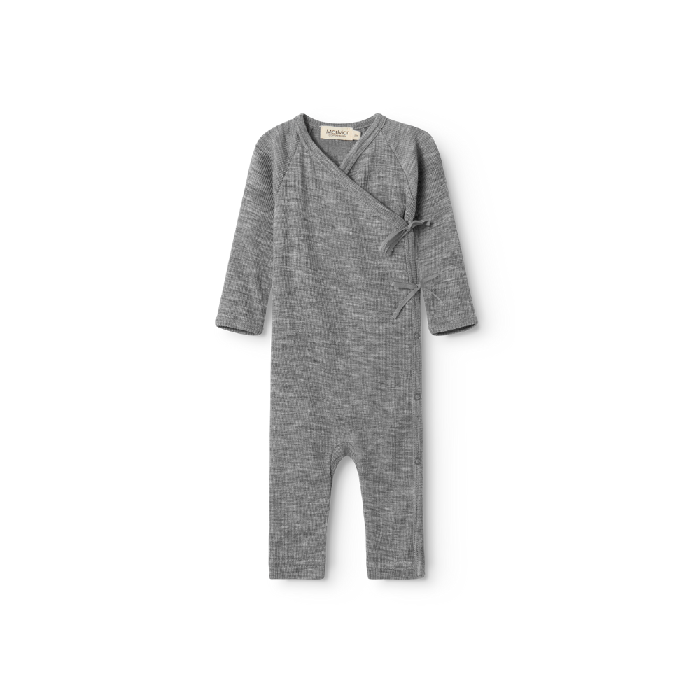 Boxpakje overslag - Rula Wool Rib - Merinowol - MarMar Copenhagen  grey melange grijs