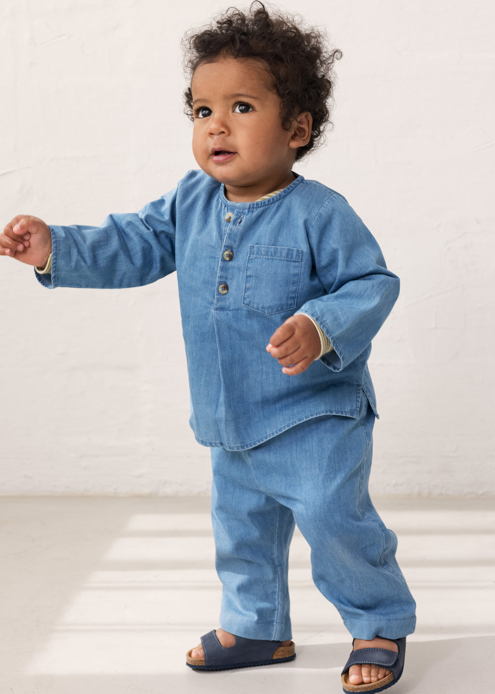 Broekje Panto - Katoen - Light denim/blauw - MarMar Copenhagen baby
