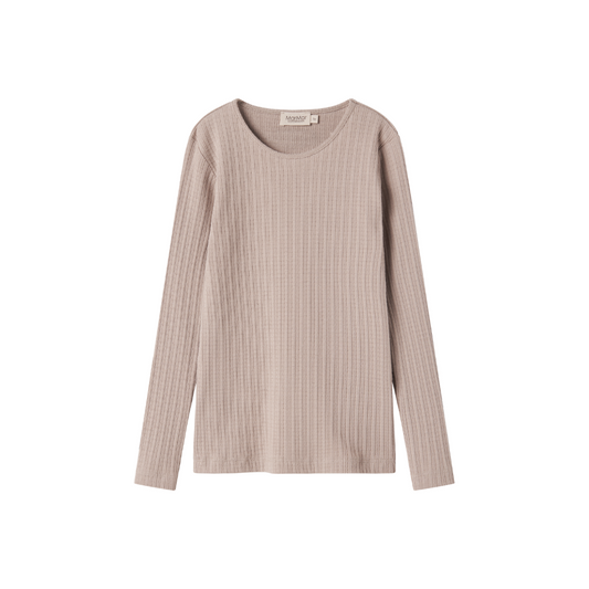 Top lange mouw Tamra - Biologisch katoen/modal - Soft beige - Marmar Copenhagen voorkant