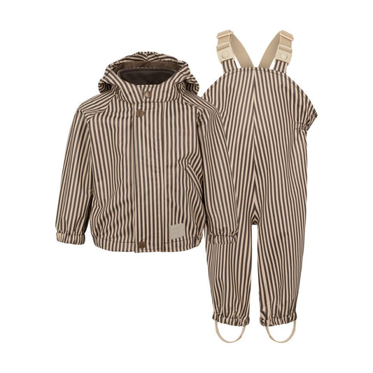 Regenkleding set Oddy - Brown stripe/bruin - Marmar Copenhagen set