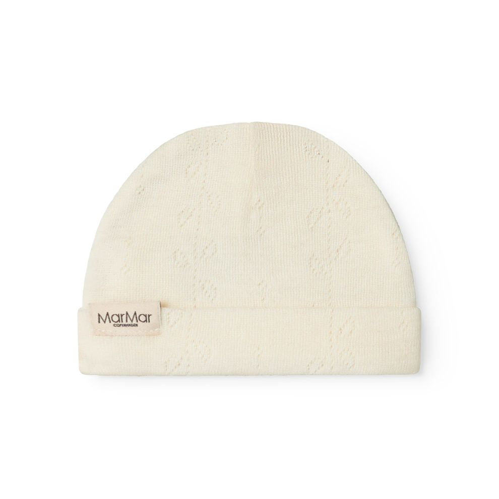 MarMar Copenhagen - Aiko Wool Pointelle Beanie - Mutsje - 100% merino wol - Natural product