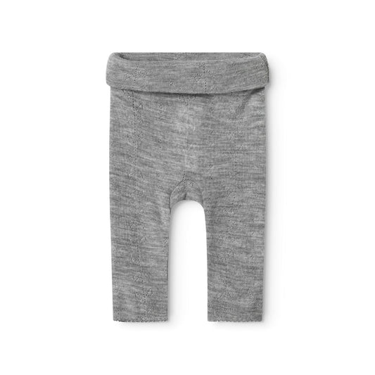 MarMar Copenhagen - Piva Wool Pointelle Pants - Broekje - 100% merino wol - Grey melange product
