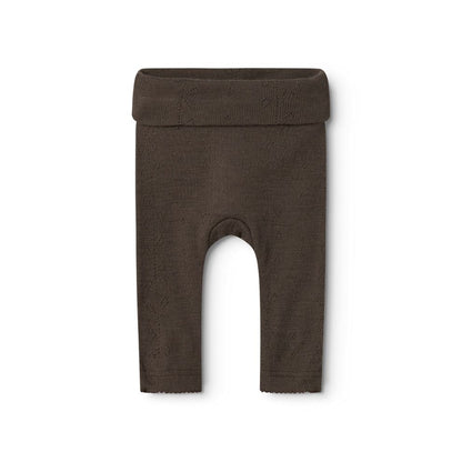 Broekje zonder voetjes Piva - Wool pointelle - Merinowol - Burnt Rose - MarMar Copenhagen