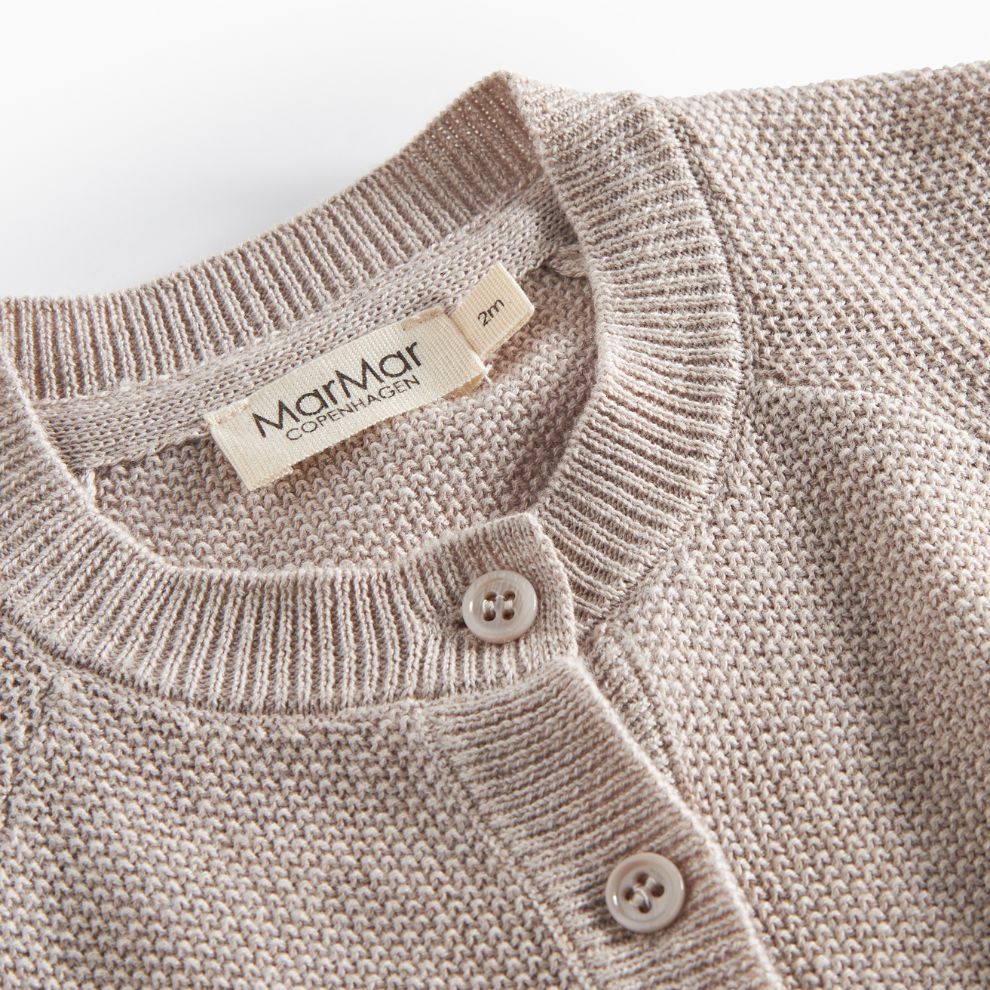 Gebreid vestje Taki - Biologisch katoen/modal - Beige - Marmar Copenhagen close up