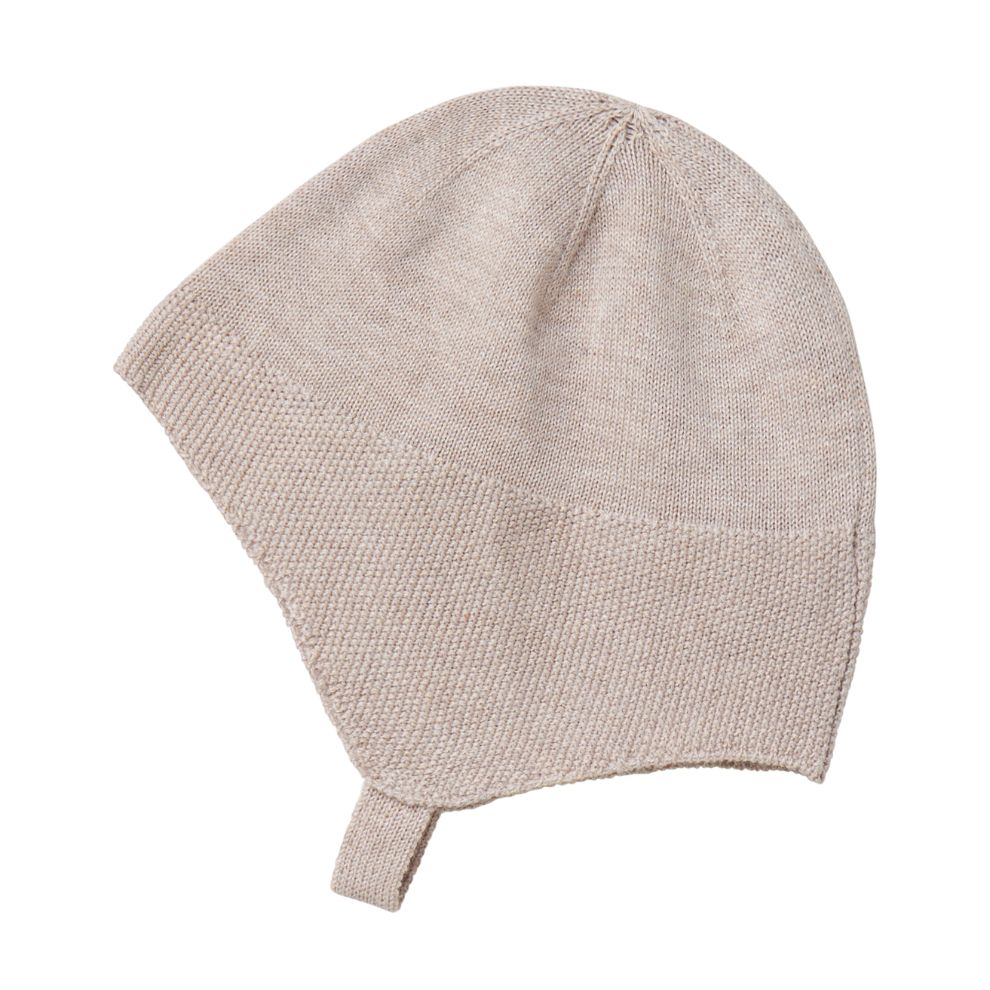 Gebreid mutsje Aly - Biologisch katoen/modal - Beige - Marmar Copenhagen achterkant